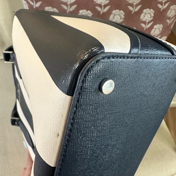 Kate Spade Navy and Cream Striped Purse - Picture 10 of 11